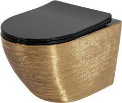 Rea Carlo Mini, fali WC-csésze Tornado 490x360x370 mm, fekete-arany strukturált, REA-C4330 (REA-C4330)