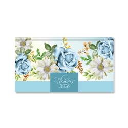 PERIOD Flowers Blue 2026 fekvő zsebnaptár (P4114-4570) - bestbyte