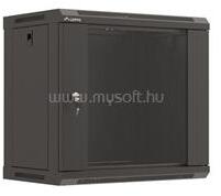 Lanberg WF03-5309-10B 19" 9U SZÉL: 540mm MÉLY: 350mm MAG: 500mm lapraszerelt üvegajtós fekete fali rack szekrény (WF03-5309-10B) (WF03-5309-10B)