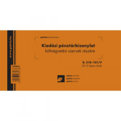 Pátria Kiadási pénztárbizonylat költségvetési 25x2 lapos tömb 203x102 mm