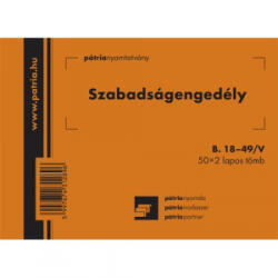 Pátria Szabadságengedély 50x2 lapos tömb A/6 fekvő
