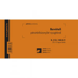 Pátria Bevételi pénztárbizonylat nyugtával 25x3 lapos tömb 203x102 mm