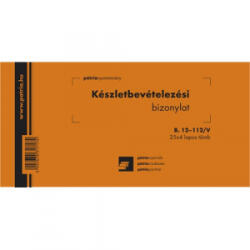 Pátria Készletbevételezési bizonylat 2 tételes 25x4 lapos tömb 203x102 mm