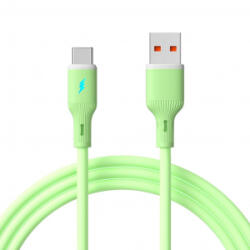 Akyga USB type C / USB A kábel szilikon 1m zöld (AK-USB-64) (AK-USB-64)