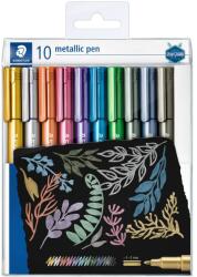 STAEDTLER "8323" Dekormarker készlet, 1-2 mm, kúpos, 10 különböző metál szín