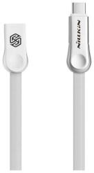 Nillkin plus iii adatkábel, usb - microusb - type-c, gyorstöltő, 100cm, lapos kábel, fehér (GP-69731)