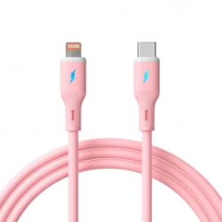 Akyga USB type C / Lightning 30W Szilikon kábel 1m rózsaszín (AK-USB-71) (AK-USB-71)