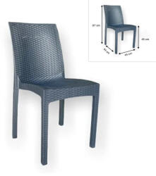 Barel rattan szék, antracit (BT2)