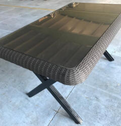  Bamoo üveglapos asztal 90x150cm, antracit (BT9)