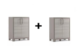 Keter 2db Vízálló és zárható Gulliver Low műanyag szekrény 5 lábbal AKCIÓS