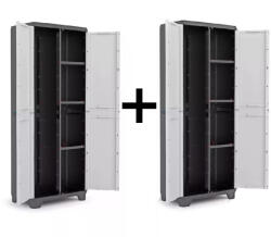 Keter 2db Kétajtós Linear osztott, zárható műanyag szekrény AKCIÓS