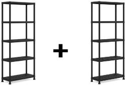  2db Műanyag 5 polcos állvány 100kg teherbírással AKCIÓS