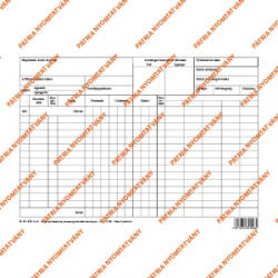 Pátria Készletnyilvántartó lap (mennyiségi adatokkal, utóoszlopos) A/4 fekvő