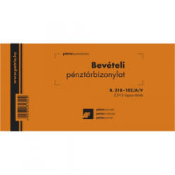 Pátria Bevételi pénztárbizonylat 25x3 lapos tömb 203x102 mm