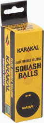 Karakal Elite Double Yellow Dot squash labdák 12 db fekete