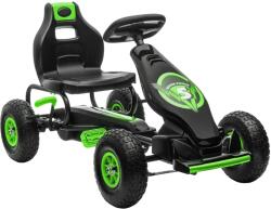  Pedálos gokart gyerekeknek, állítható ülés, négy kerék, tartós fémszerkezet, zöld