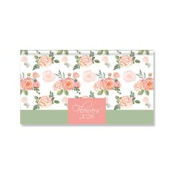 PERIOD Flowers Green 2026 fekvő zsebnaptár (P4114-4571) - officedepot