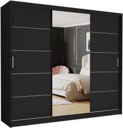  Gardróbszekrény Norvio I. 250x218x60 cm, fekete - pepita