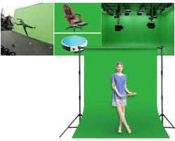 Fényképészet Háttér kendő, Zöld Háttér, Poliészter anyag, csak háttér kendő, 3000x6000