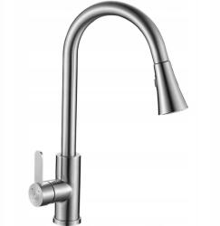 Laveo Konyhai Csaptelep Kihúzható Kifolyócsővel Inox Acél (BAB 269U)