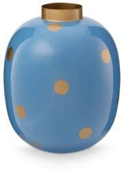Pip Studio Dekoratív váza, fém, Pip Studio, Dots világoskék/arany, 32 cm, Dot Delight kollekció