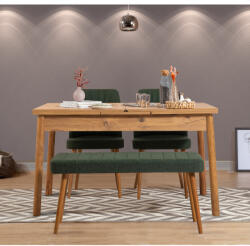  Santiago 4 Személyes Étkezőszett - Atlanti Fenyő, Zöld