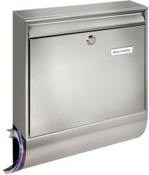 Burg Wächter Cutie postala Borkum Set, 422 x 362 x 100 mm, inox, slot pentru ziar, incuietoare cu cheie, BURG WACHTER (39690)