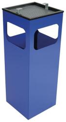  Cos de gunoi cu scrumiera integrata, model Kuba, 29 l, 250 x 250 x 655 mm, albastru (4260058015722) - bricolaj-mag Cos de gunoi