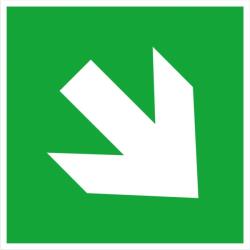  Semn de evacuare suplimentar, sageata directionala, diagonala, 200 x 200 mm, autoadeziv, SAFETY MARKING (4044589004147)