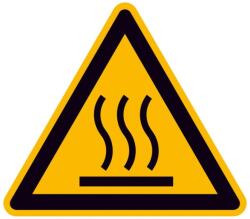  Semn de avertizare suprafata fierbinte, triunghiular, muchia 50 mm, folie autoadeziva, 10 buc, SAFETY MARKING (4044589034564)