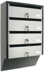 Rottner Modul cutii postale Depot 4, pentru 4 apartamente, 600 x 385 x 140 mm, deschidere in sus, ROTTNER SECURITY (T06209)