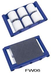  Platforma compacta cu role de transport, pentru sarcini grele, 6 tone, 6 role, din nylon, 395 x 330 x 101 mm (4332163820758)