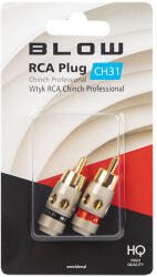 BLOW RCA csatlakozó CH31, 5 mm kábelhez, aranyozott, 2 db - 93-553- (93-553)
