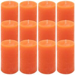 Nexos Gyertyakészlet rusztikus 12 db magasság 11, 5 cm narancssárga (DK47326_SL12)