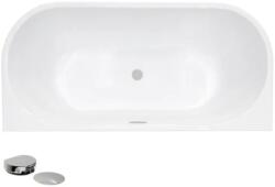 Besco Cada de baie freestanding, cu umplere prin preaplin rotund, dreptunghiulara 150 cm, alb (white), Besco Vica WAS-150VNBN (WAS-150VNBN)
