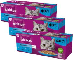 Whiskas WHISKAS Adult tasak 120 x 85 g Fishy Treats - nedves eledel felnőtt macskáknak, zselében (darabokban: lazac, tonhal, tőkehal, fehér hal)