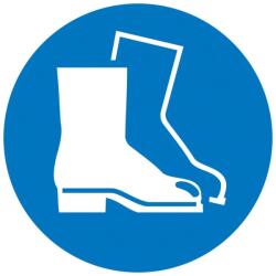  Semn obligativitate purtare pantofi de protectie, Ø 200 mm, folie autoadeziva, SAFETY MARKING (4044589022424)