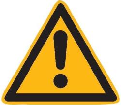  Semn de avertizare generala, triunghiular, muchii 200 mm, folie autoadeziva, SAFETY MARKING (4044589021137)