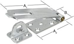 Vormann Clapeta de blocare, inox, 100 x 45 x 35 mm, cu ochi de prindere, pe placa, VORMANN (010021145)