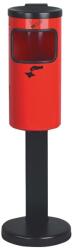  Cos de gunoi cu scrumiera integrata, model Rondo, cu stativ, inaltime 410 - 825 mm, Ø 180 mm, 10 l, rosu (4260058003934) - bricolaj-mag Cos de gunoi