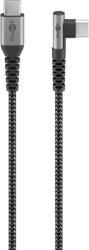 Goobay USB-C apa - USB-C apa 90 fokos Adat és töltő kábel - Szürke (0.5m) (64658) (64658)
