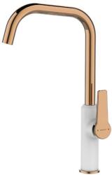 Laveo ALANIS álló csaptelep, fehér / rose gold L alak. K (OPBQI_665D)