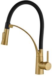 Laveo OLOR rugalmas tömlős zuhanyváltós arany / matt fekete csaptelep (OPBKR_G78D)