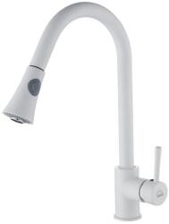 Laveo DARU Kihúzható zuhanyváltós csaptelep fehér (OPBLD_669D)