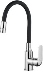 Laveo ELZA zuhanyfejes csap kétfunkciós rugalmas csővel, matt fekete / króm K (OPBKE_762D)