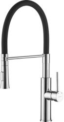 Laveo SHIRE zuhanyfejes csaptelep rugalmas tömlővel, matt fekete / króm K (OPBQH_778D)