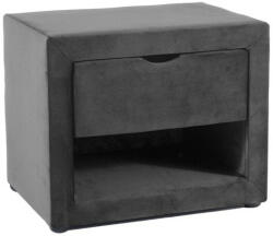 SIGNAL MEBLE ET-001 Velvet Bársony Éjjeliszekrény Szürke Fiókos