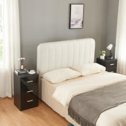 PremiumXL en. casa Éjjeliszekrény Aurdal 2-es szett 66x37x34, 5 cm fekete, magasfényű