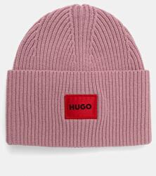 HUGO gyapjú sapka vastag, fekete, gyapjú, 50502579 - rózsaszín Univerzális méret