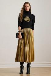 Lauren Ralph Lauren szoknya sárga, midi, harang alakú, 200P03432 - arany 36